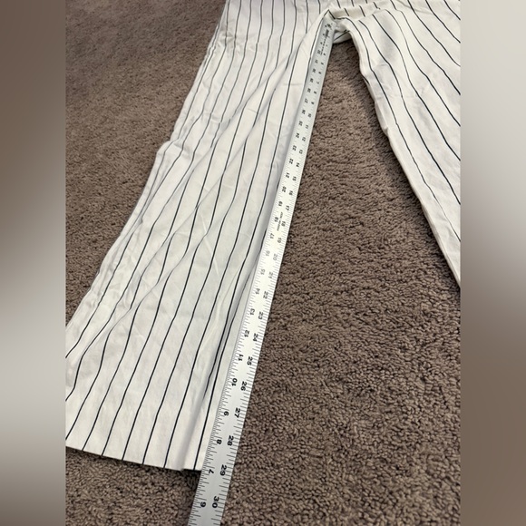 Ralph Lauren Pants Women size 6 Ivory Navy Stripe Andover Twill Mid Rise Pants - Picture 3 of 11